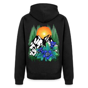 Autriche Suisse Allgäu Dolomites Tyrol du Sud Tyrol du Sud - Veste à capuche bio Premium Unisexe - noir - Dos - Nico (187cm)