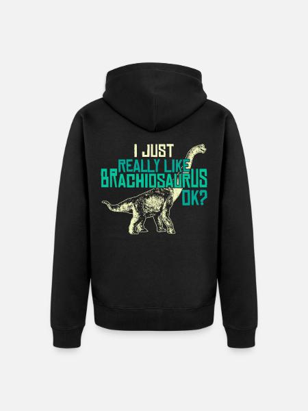 I Just Like Dinosaurs - Unisex Premium Organic Zip Hoodie - black