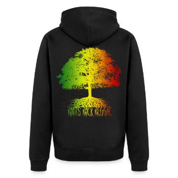 Africa Roots Black History Month Tree - Unisex Premium Organic Zip Hoodie - black - Back - Nico (187cm)