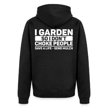 Gardener Garden Gardening Gardener Gift - Unisex Premium Organic Zip Hoodie - black - Back - Nico (187cm)