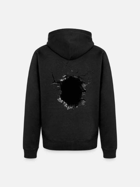 Trou dans le mur - Veste à capuche bio Premium Unisexe - noir