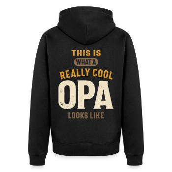 Voici à quoi ressemble un Opa vraiment cool - Veste à capuche bio Premium Unisexe - noir - Dos - Nico (187cm)