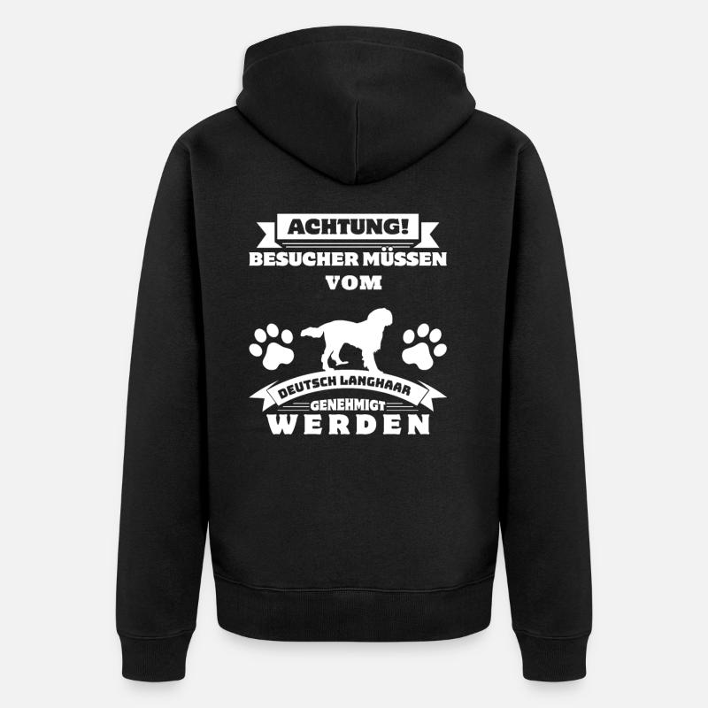 Deutsch Langhaar - Unisex Premium Bio Zip Hoodie - Schwarz