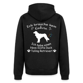 Nova Scotia Duck Tolling Retriever - Unisex Premium Bio Zip Hoodie - Schwarz - Hinten - Nico (187cm)
