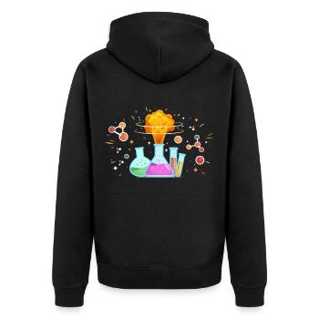 Chimie chimiste cadeau science molécule atome - Veste à capuche bio Premium Unisexe - noir - Dos - Nico (187cm)