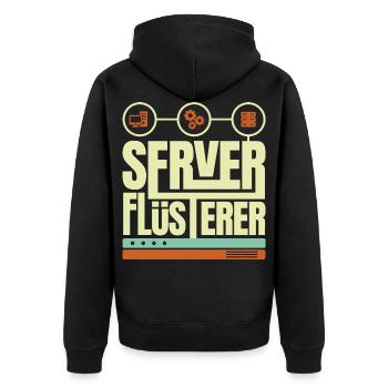 Sysadmin Netzwerk Geschenk - Unisex Premium Bio Zip Hoodie - Schwarz - Hinten - Nico (187cm)