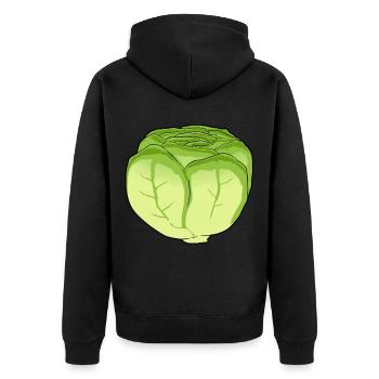 Lettuce Salad Cabbage Cabbage Head Vegetable Kitchen - Unisex Premium Organic Zip Hoodie - black - Back - Nico (187cm)
