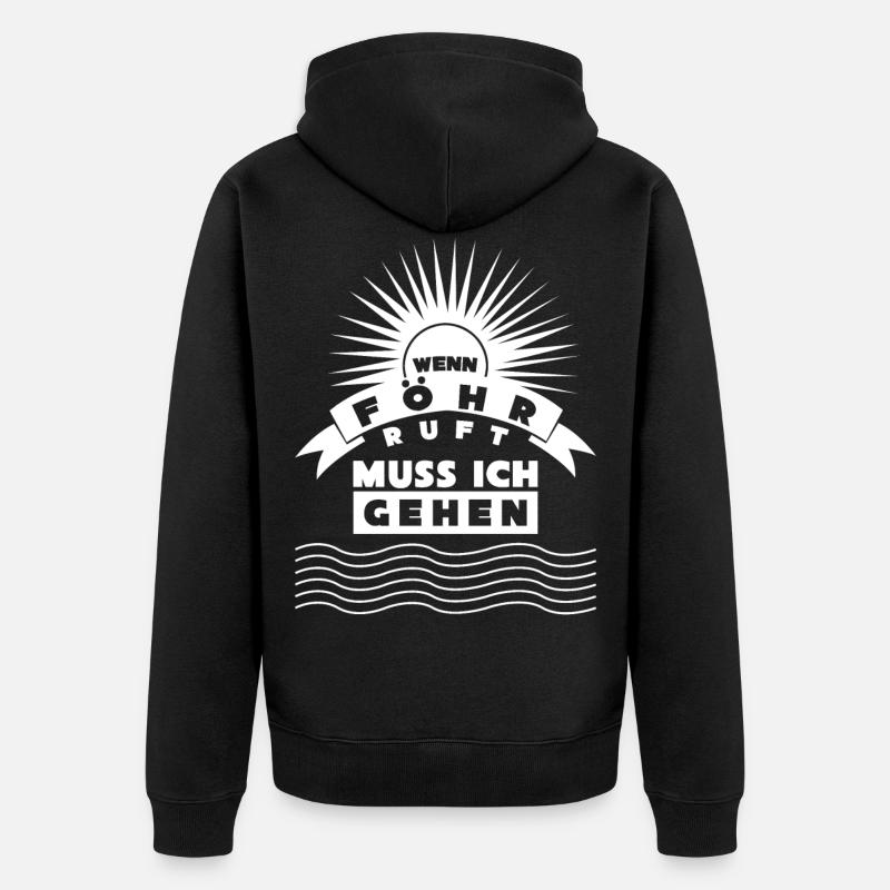 Föhr ruft - Unisex Premium Bio Zip Hoodie - Schwarz