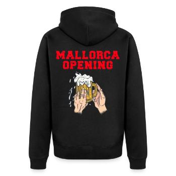 Mallorca Opening 2021 Party Outfit - Unisex Premium Organic Zip Hoodie - black - Back - Nico (187cm)