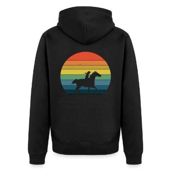 Must ride - Unisex Premium Organic Zip Hoodie - black - Back - Nico (187cm)