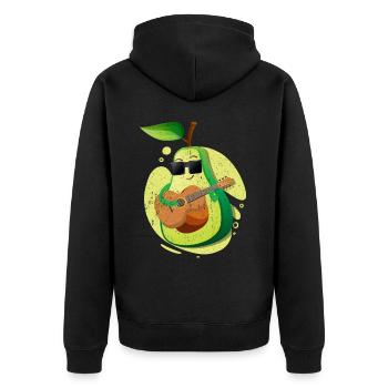 Avocado Geschenk Diät Gesund Keto Vegan Vegetarier - Unisex Premium Bio Zip Hoodie - Schwarz - Hinten - Nico (187cm)