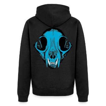 Tête de chien tête de chat tête crâne tête de mort - Veste à capuche bio Premium Unisexe - noir - Dos - Nico (187cm)