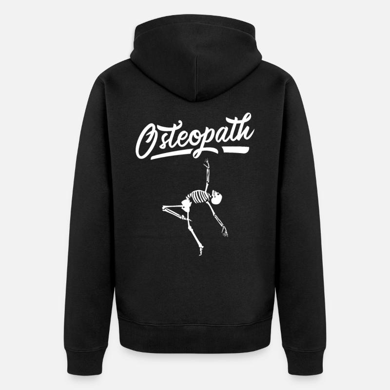 Osteopath Chiropraktiker Osteopathie Osteopathin - Unisex Premium Bio Zip Hoodie - Schwarz