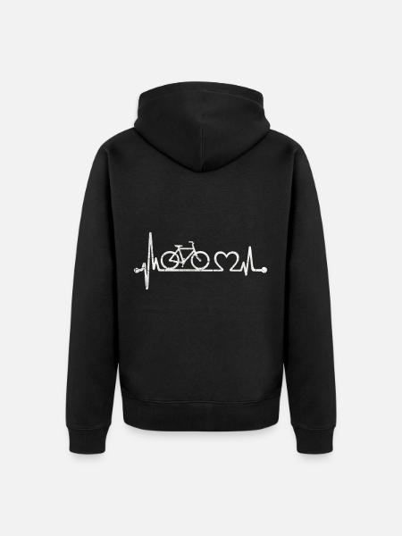 Herzschlag-Fahrrad - Unisex Premium Organic Zip Hoodie - black