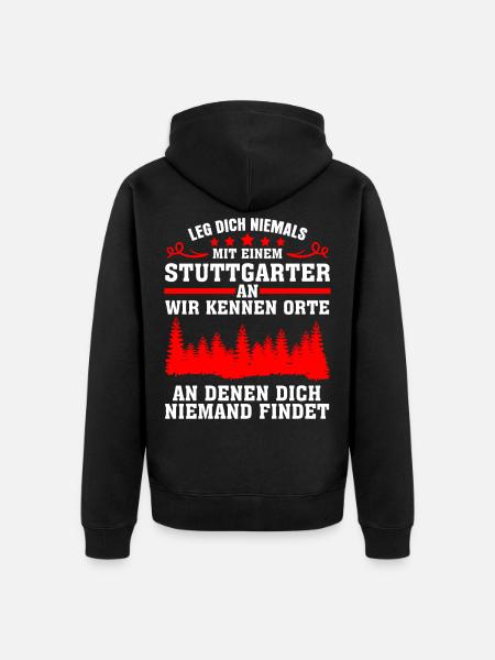 Stuttgart Stuttgarter Witz - Unisex Premium Bio Zip Hoodie - Schwarz
