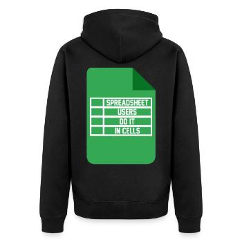 Spreadsheet Users Do It In Cells Excel Accountant - Unisex Premium Bio Zip Hoodie - Schwarz - Hinten - Nico (187cm)