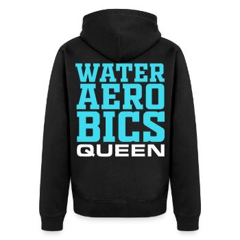 Wasser Aerobic Übung lustig Fitness Schwimmen Mens - Unisex Premium Bio Zip Hoodie - Schwarz - Hinten - Nico (187cm)