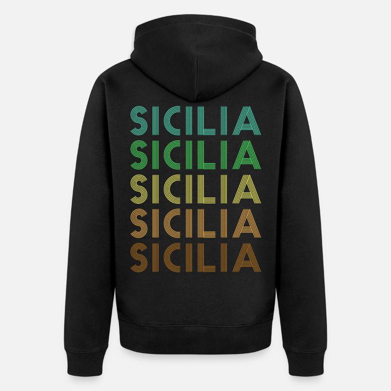 Sicile Retro Sicilia - Veste à capuche bio Premium Unisexe - noir