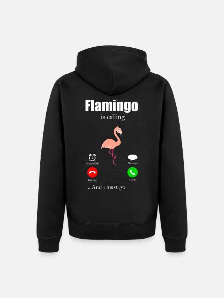 Flamingo - Veste à capuche bio Premium Unisexe - noir
