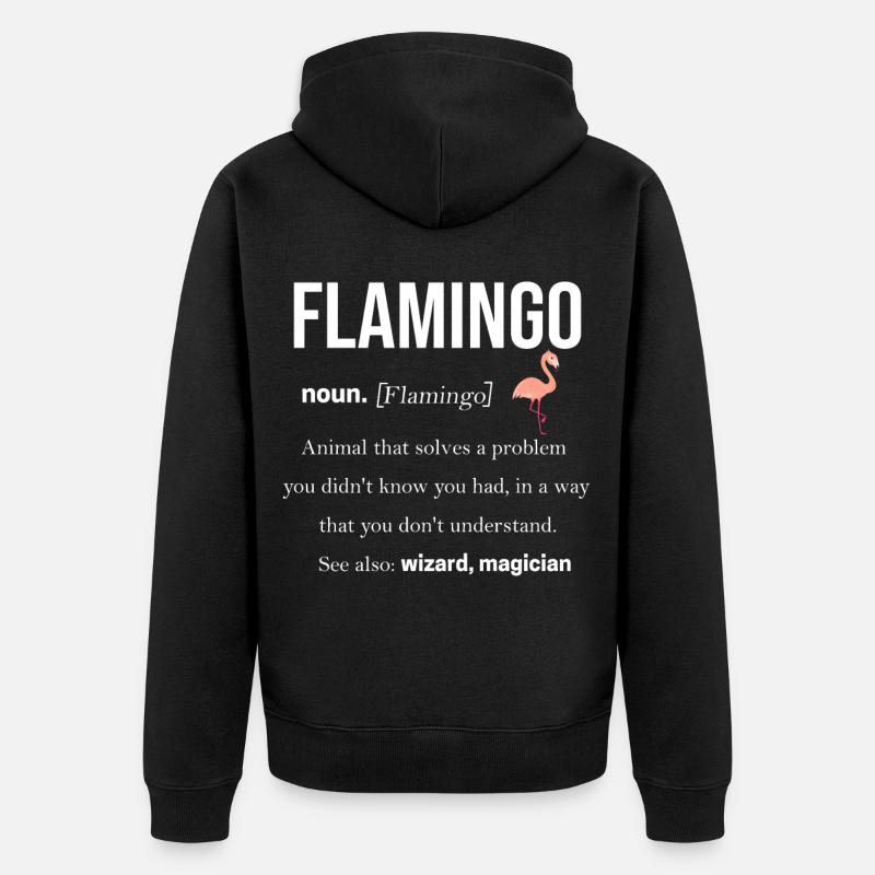 Flamingo - Veste à capuche bio Premium Unisexe - noir