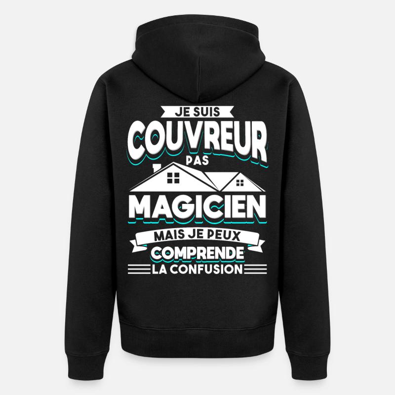 Couvreur Zingueur Humour - Veste à capuche bio Premium Unisexe - noir