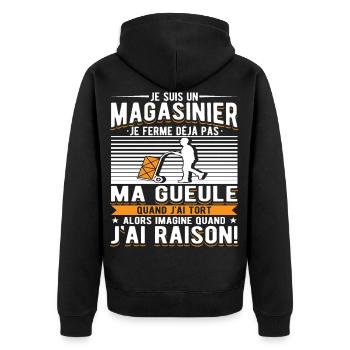 Magasinier Cadeau - Veste à capuche bio Premium Unisexe - noir - Dos - Nico (187cm)
