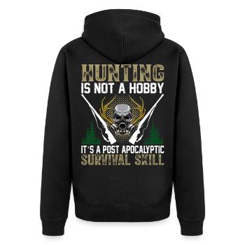 Hunting I Chasse I Chasse n’est pas un hobby - Veste à capuche bio Premium Unisexe - noir - Dos - Nico (187cm)
