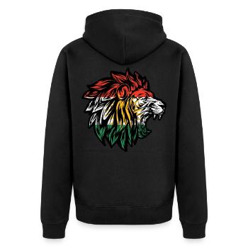 Kurdistan Löwe Kurde Kurden Kurdisch Löwenkopf - Unisex Premium Bio Zip Hoodie - Schwarz - Hinten - Nico (187cm)