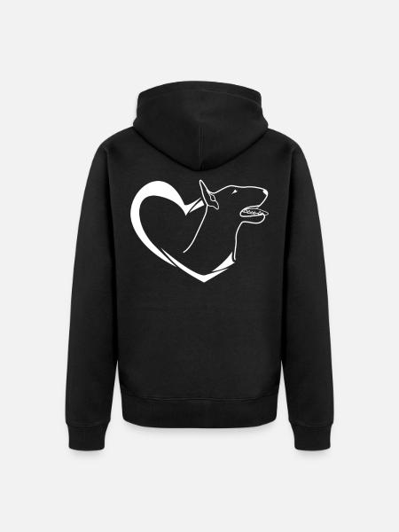 Bullterrier coeur - Veste à capuche bio Premium Unisexe - noir