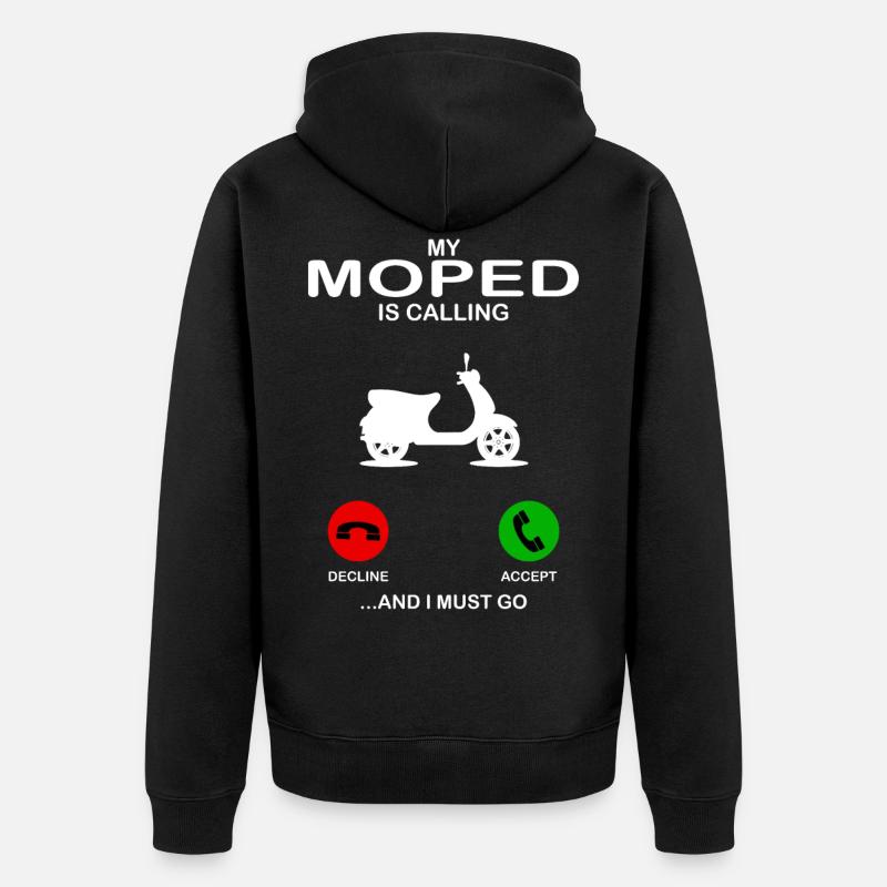 moped - Unisex Premium Bio Zip Hoodie - Schwarz