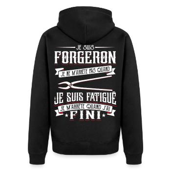 Forgeron Forger Humour - Veste à capuche bio Premium Unisexe - noir - Dos - Nico (187cm)