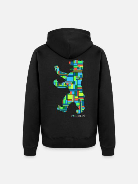 I Love Berlin - Berliner Bär Design - Berlin - Veste à capuche bio Premium Unisexe - noir