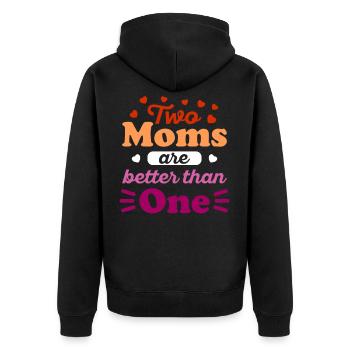 LGBTQ Lesbisch Bisexuell Homosexuell Geschenk - Unisex Premium Bio Zip Hoodie - Schwarz - Hinten - Nico (187cm)
