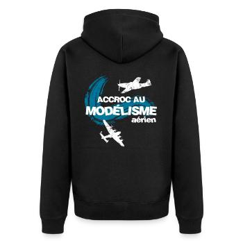 Accroc au modélisme aérien - Veste à capuche bio Premium Unisexe - noir - Dos - Nico (187cm)