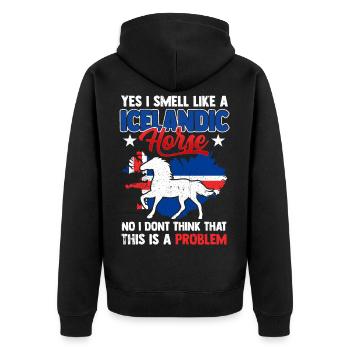 Icelandic Horse Gift Horse Pony Tölt Iceland Horse - Unisex Premium Organic Zip Hoodie - black - Back - Nico (187cm)