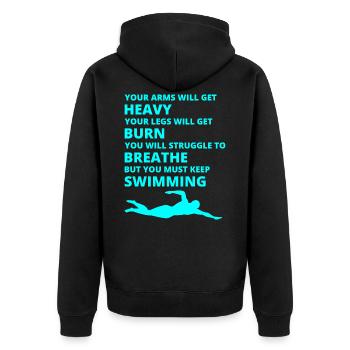 Équipe de natation Nageur Nageur Athlète drôle - Veste à capuche bio Premium Unisexe - noir - Dos - Nico (187cm)