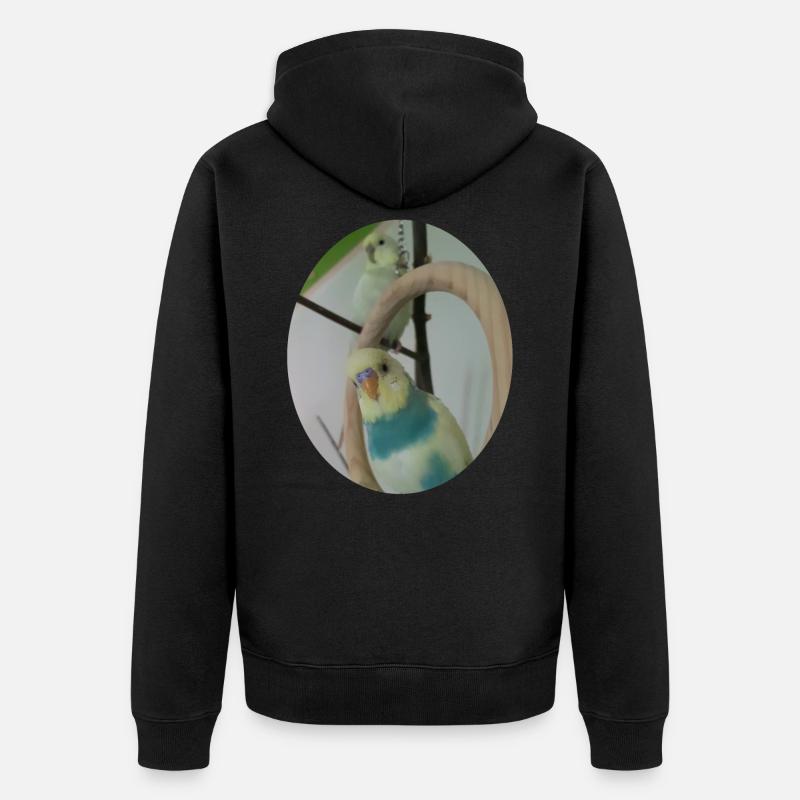 Perruches à vagues perruches - Veste à capuche bio Premium Unisexe - noir
