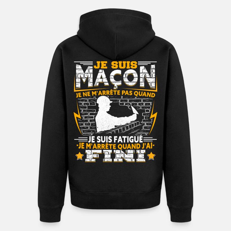 Maçon Maçonnerie Macon - Veste à capuche bio Premium Unisexe - noir
