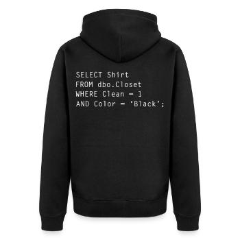 Funny Programmer Programming Language Phyton Java - Unisex Premium Organic Zip Hoodie - black - Back - Nico (187cm)