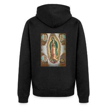 The Apparitions Of Our Lady of Guadalupe - Unisex Premium Bio Zip Hoodie - Schwarz - Hinten - Nico (187cm)
