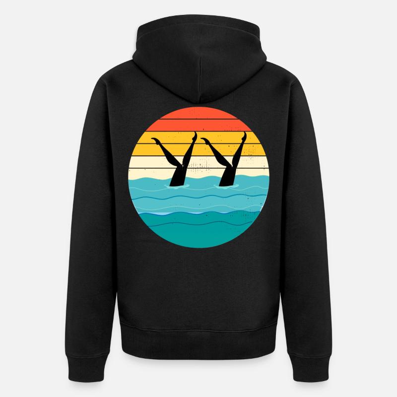 Synchro Swim Swimmer Synchronized Swimming Vintage - Veste à capuche bio Premium Unisexe - noir
