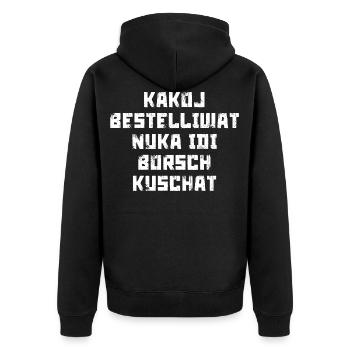 russes femmes hommes meme russe drôle - Veste à capuche bio Premium Unisexe - noir - Dos - Nico (187cm)