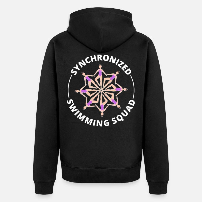 Synchro Schwimmer Synchronschwimmen Kader - Unisex Premium Bio Zip Hoodie - Schwarz