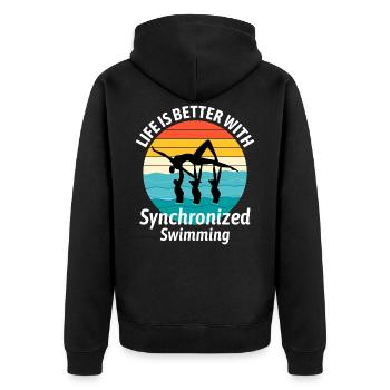 Synchro Swim Swimmer Synchronized Swimming Vintage - Unisex Premium Organic Zip Hoodie - black - Back - Nico (187cm)