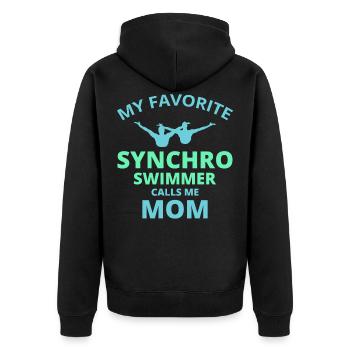 Synchro Swim Swimmer Synchronized Swimming Mom - Unisex Premium Organic Zip Hoodie - black - Back - Nico (187cm)