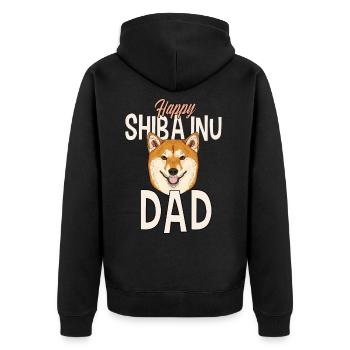 Happy Shiba Inu Papa - Veste à capuche bio Premium Unisexe - noir - Dos - Nico (187cm)