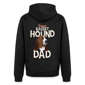 Happy Basset-Hound Papa - Veste à capuche bio Premium Unisexe - noir - Dos - Nico (187cm)