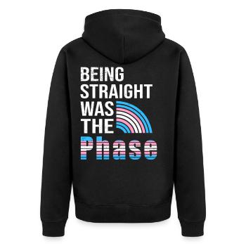 Transsexuell Regenbogen Monat Gay Pride Trans LGBT - Unisex Premium Bio Zip Hoodie - Schwarz - Hinten - Nico (187cm)