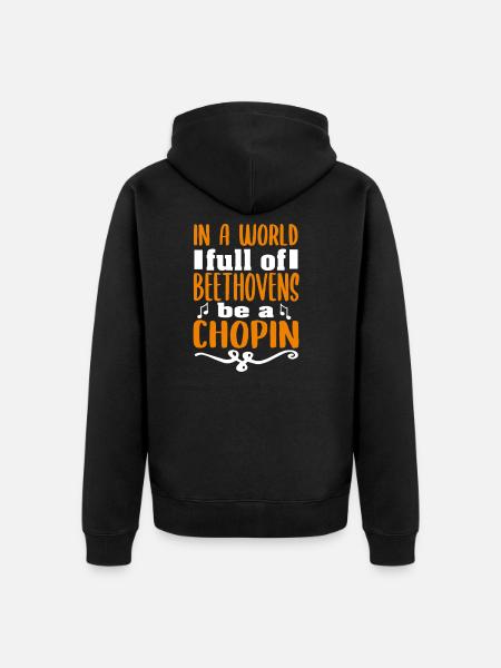 beethoven chopin - Premium økologisk unisex-hættejakke - sort