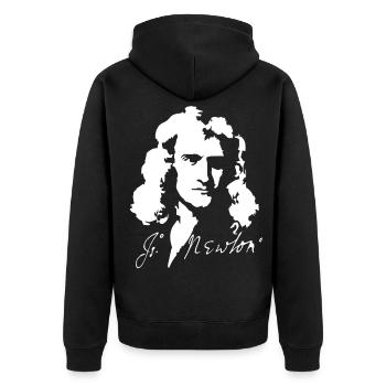 Isaac Newton Laws of Physics Mathematicians - Unisex Premium Organic Zip Hoodie - black - Back - Nico (187cm)